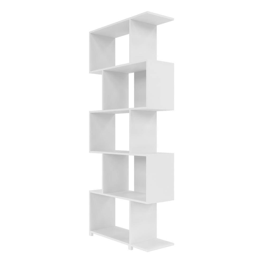 Manhattan Comfort Petrolina Charming 30.91 in. x 12.2 in. White Free Standing Z-Shelf 18AMC6