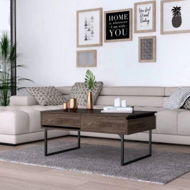 Genoa Coffee Table Dark Walnut Boahaus