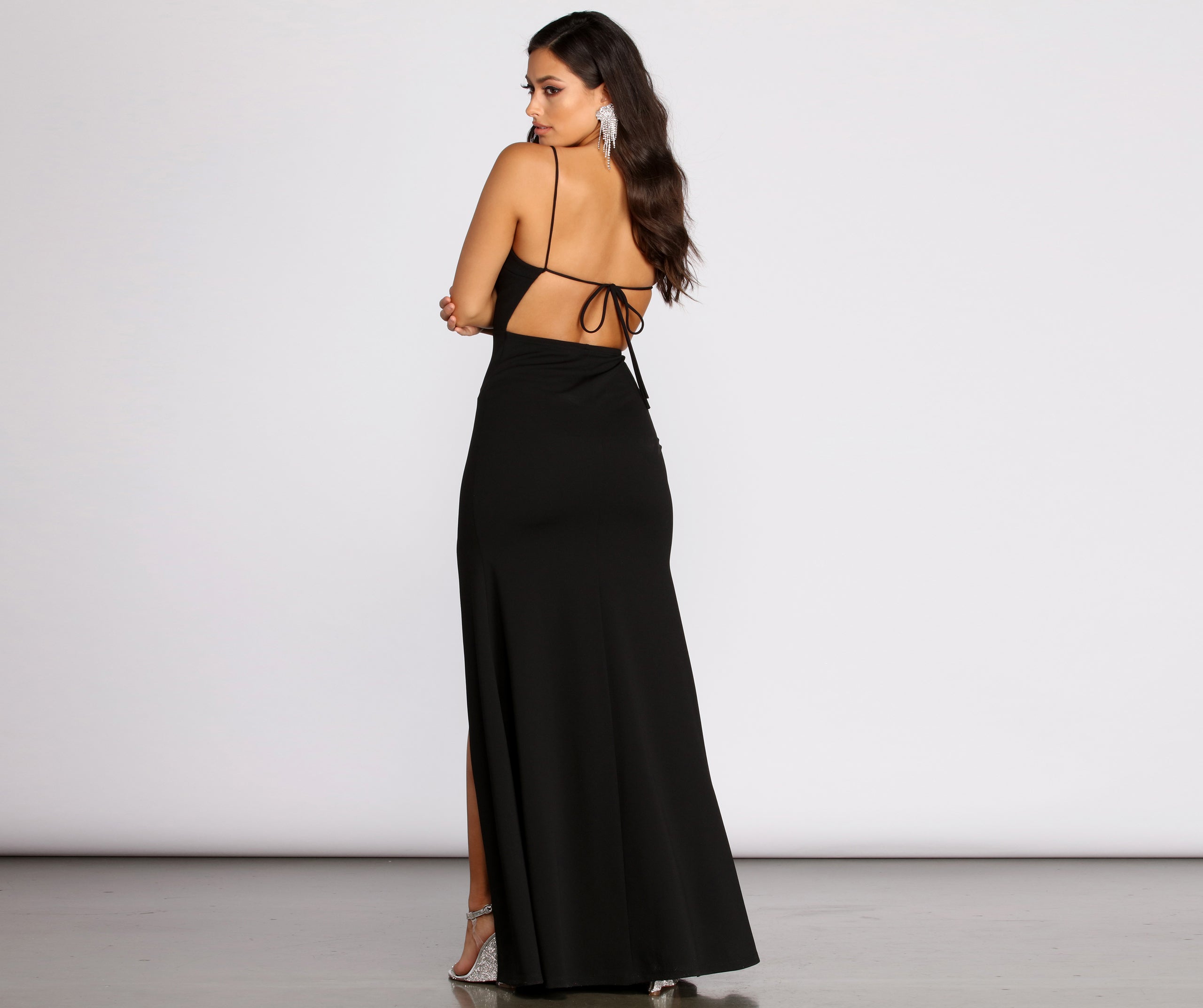 Elyse One Shoulder Tie Back Mermaid Dress