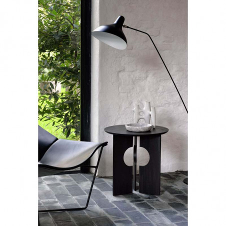 Table d'appoint， bout de canapé teck vernis noir - Cove ETHNICRAFT