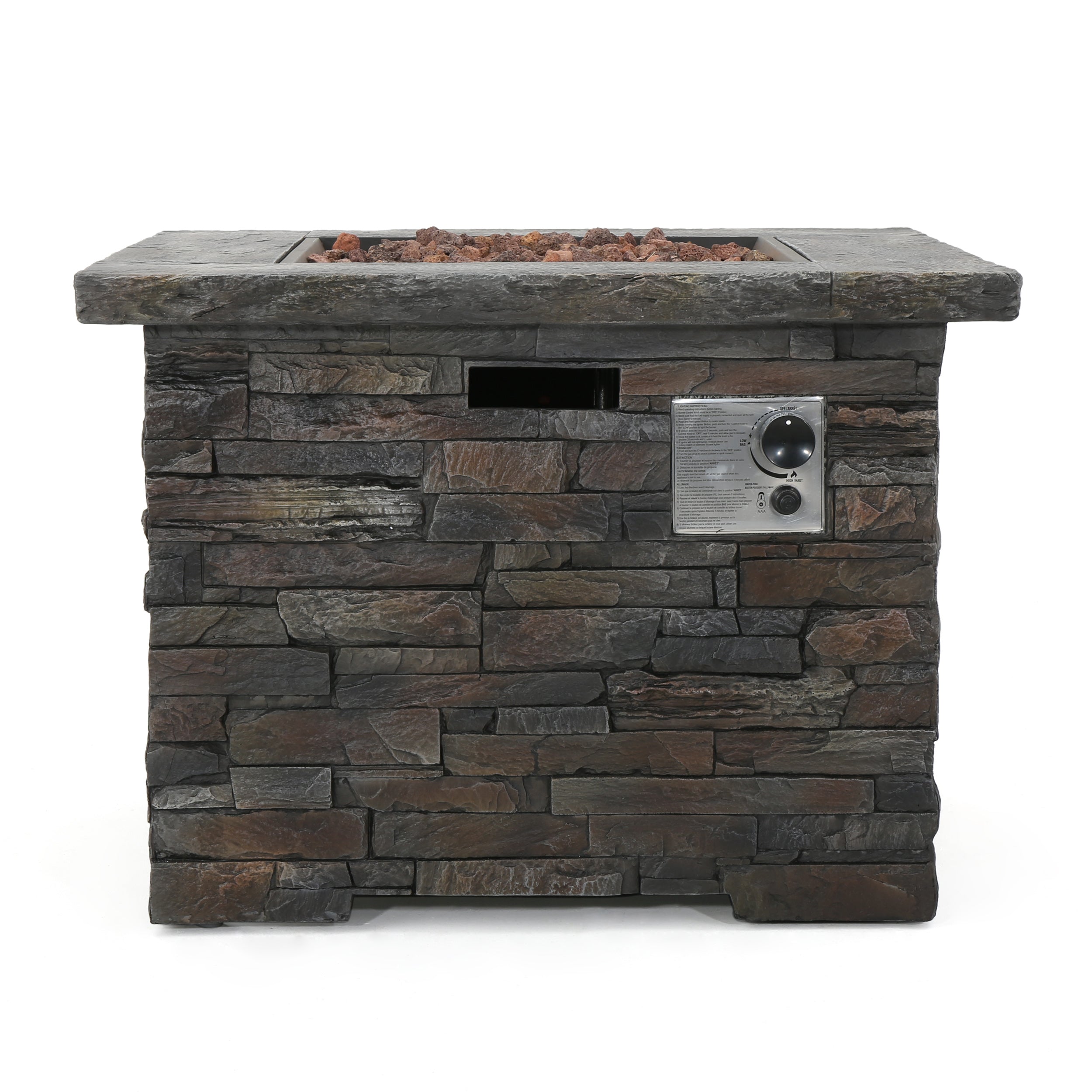 Stonecrest 40,000 BTU Propane Gas Firepit (Square)