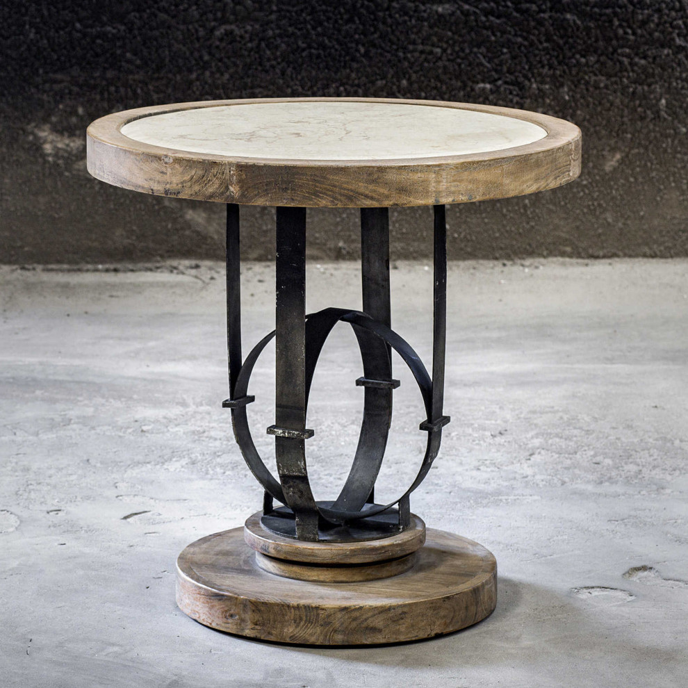 Uttermost Sydney Light Oak Accent Table   Industrial   Side Tables And End Tables   by HedgeApple  Houzz