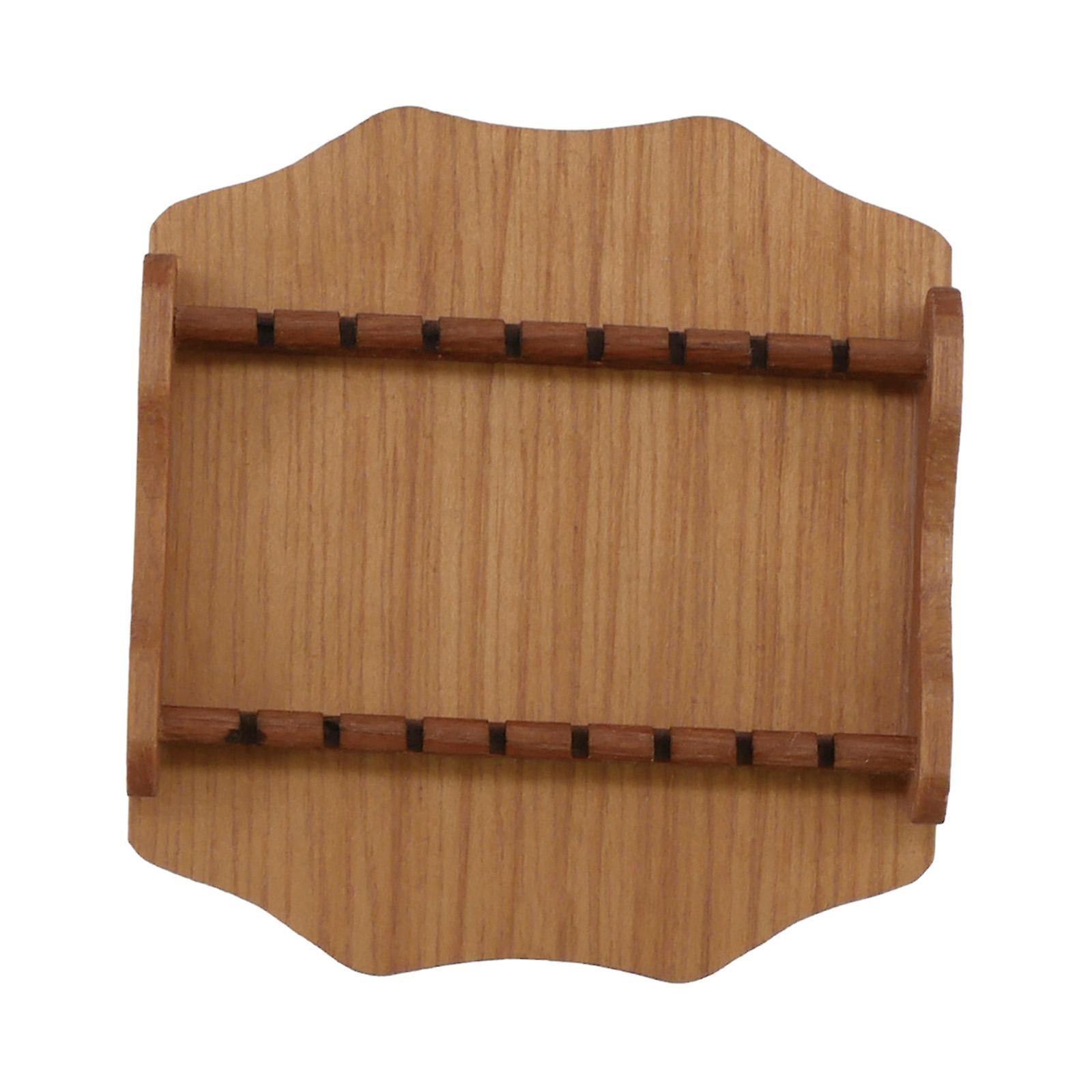 Dollhouse Tableware Hanging Rack Wall Mount Utensil Rack Micro Landscape 1:6 With Wood Oil