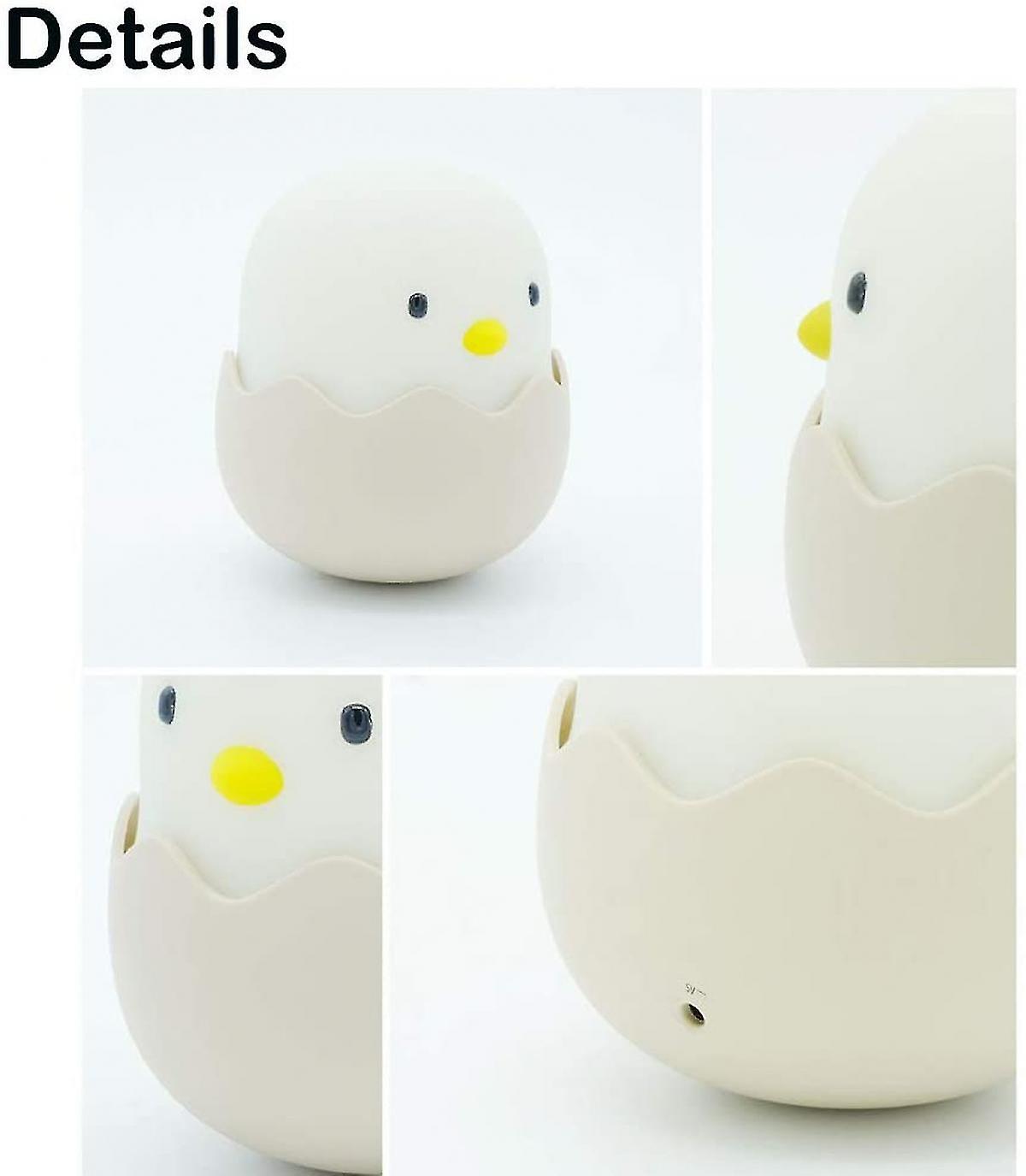 Led Kids Night Light， Cute Warm Egg Soft Silicone Baby Nursery Lamp-usb Rechargeable， Color Temperature and Brightness Adjustable Nursing Light， Tumbler