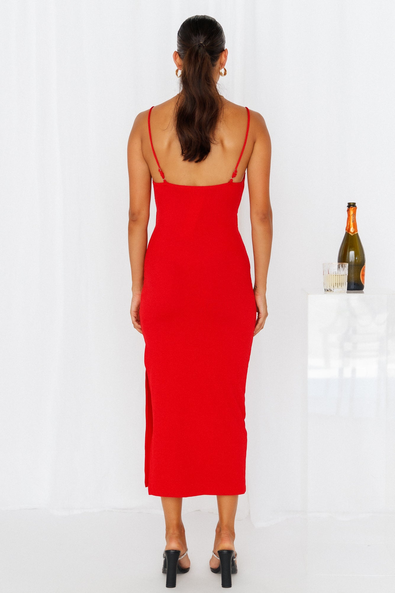 Midnight Coffee Maxi Dress Red