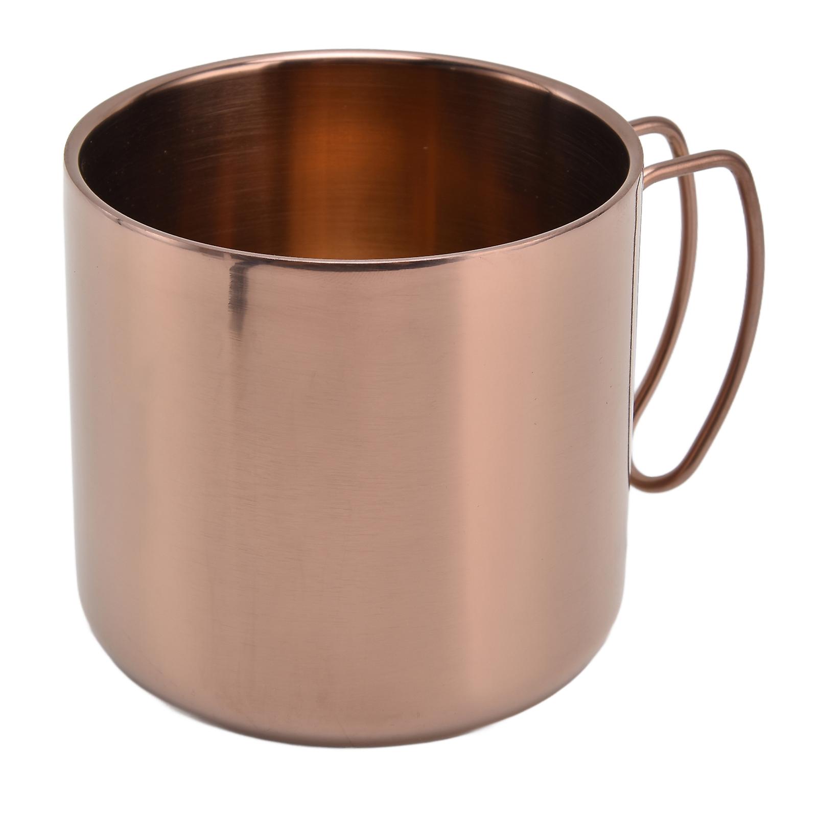 Coffee Mug Stainless Steel 400ml Durable Practical Portable Water Cup With Handle For Home Office Restaurantrose Gold (without Lid) 400ml