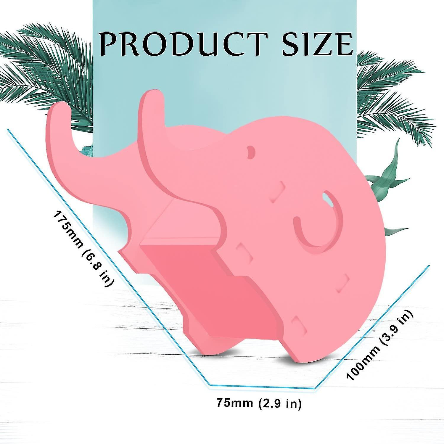 Desk Organiser， Cute Elephant Pen Pot Pencil Holder With Cell Phone Standpink (d-b2)