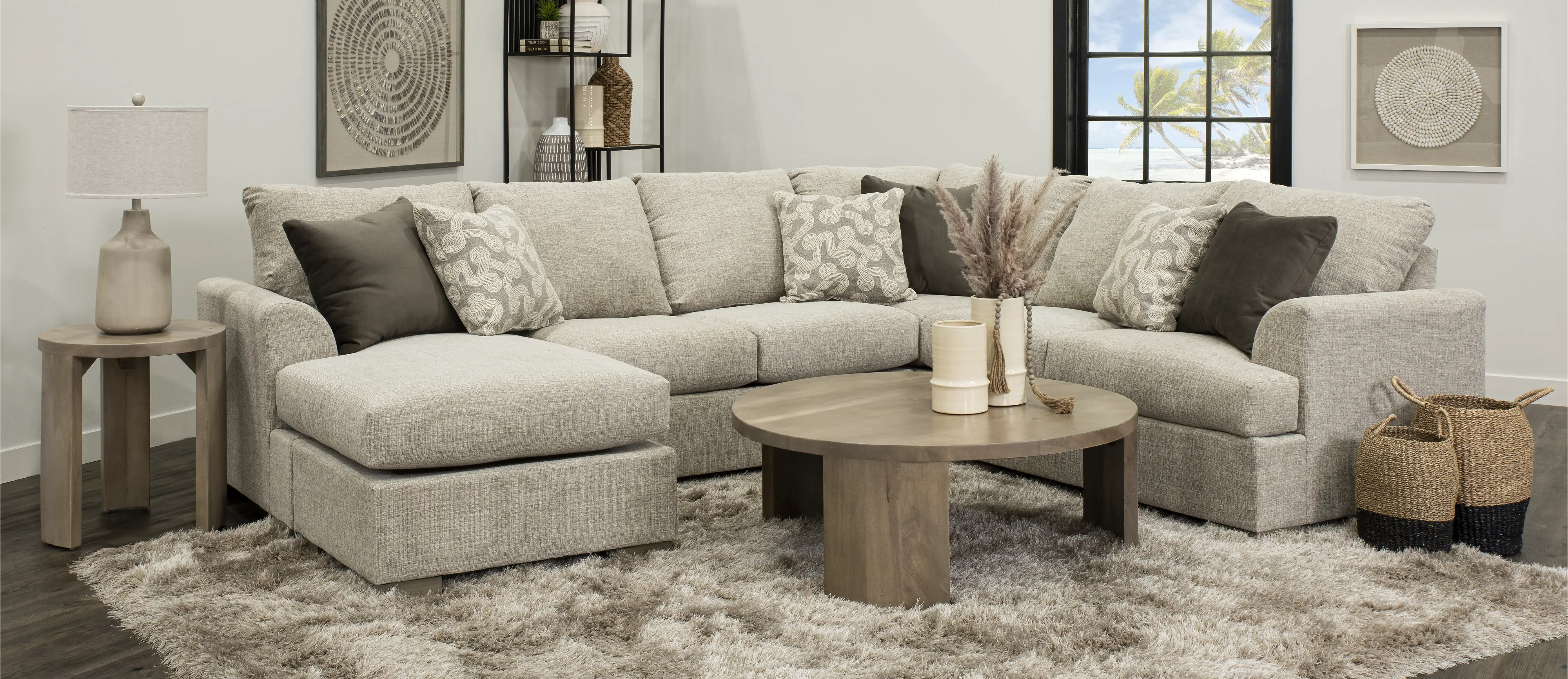 Villanova Oatmeal Taupe 2 Piece Sectional