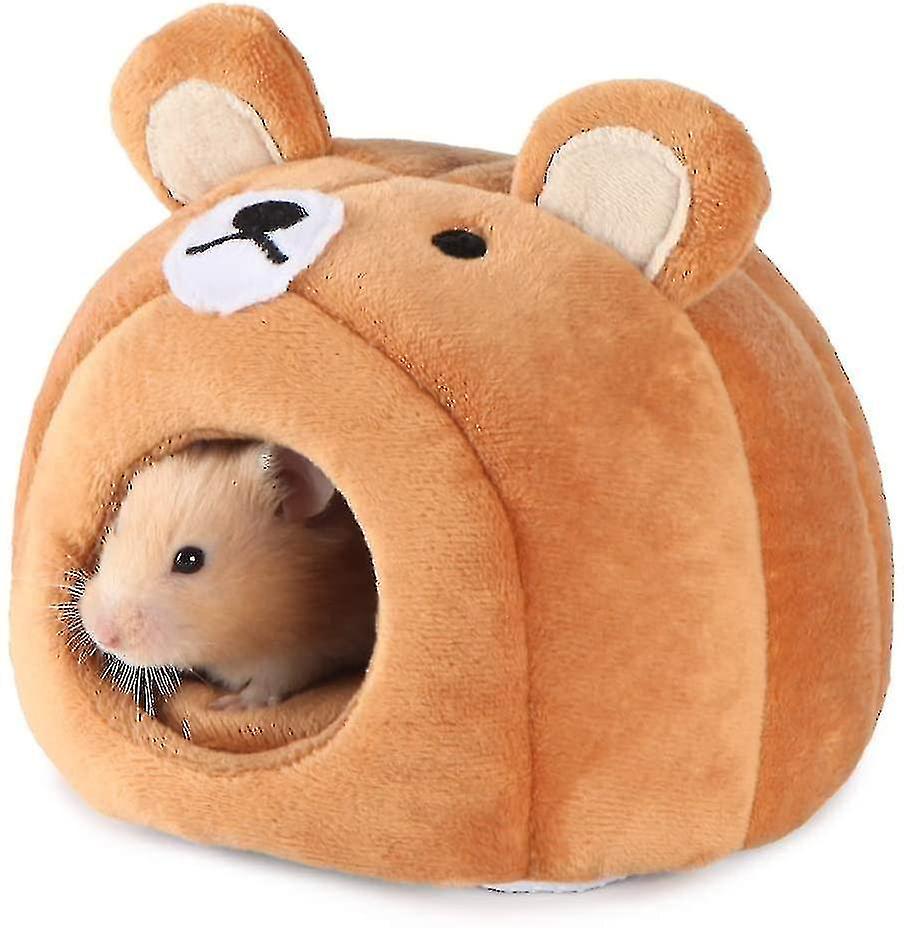 Hamster Bed Houses And  Outs Warm Cotton Nest Cave For Small Pet Animals Cage Habitat Decor (brown B