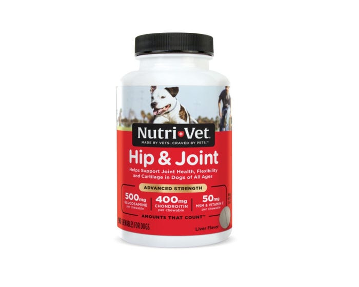 Nutri-Vet Hip  Joint Advanced Strength Liver Chewables for Dogs 90 Count - 24476-0