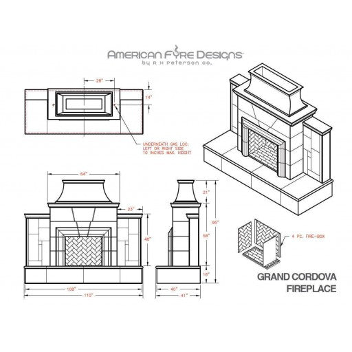 American Fyre Designs Grand Cordova Fireplace