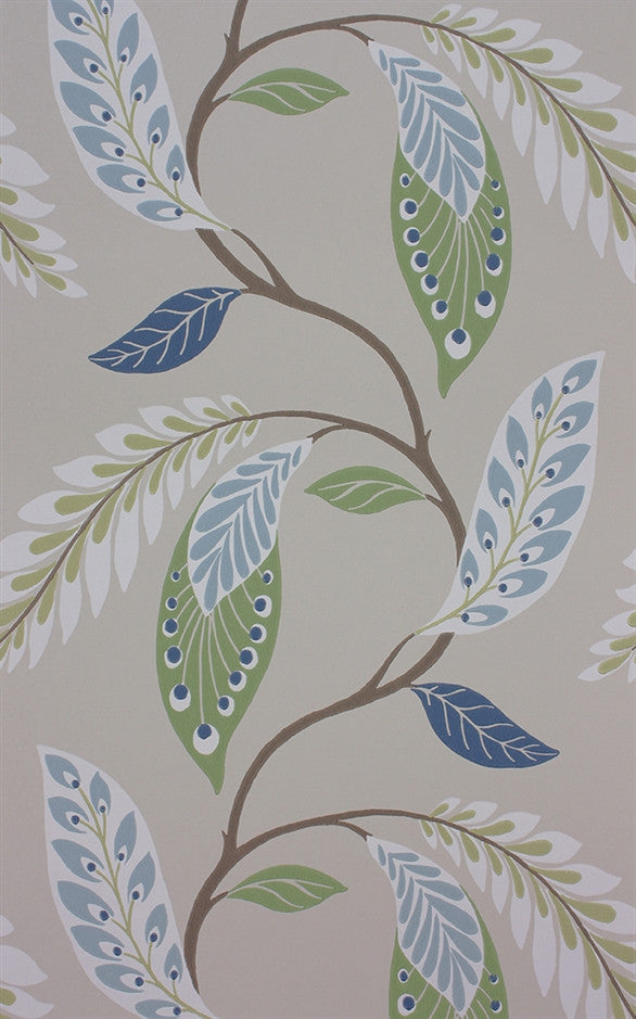 Sample Fontibre Wallpaper in Blue and Green