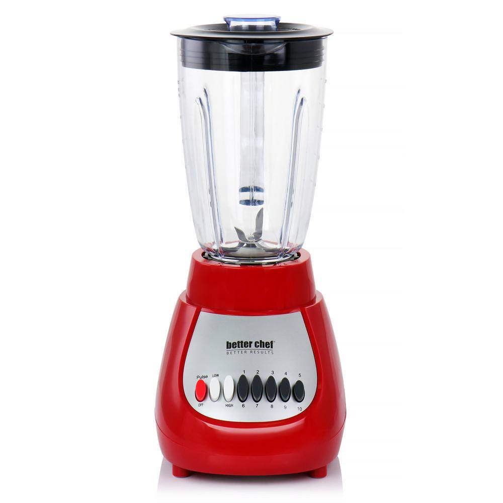 Better Chef 50 oz. 10-Speed Red 350-Watt Blender with Plastic Jar 985115665M