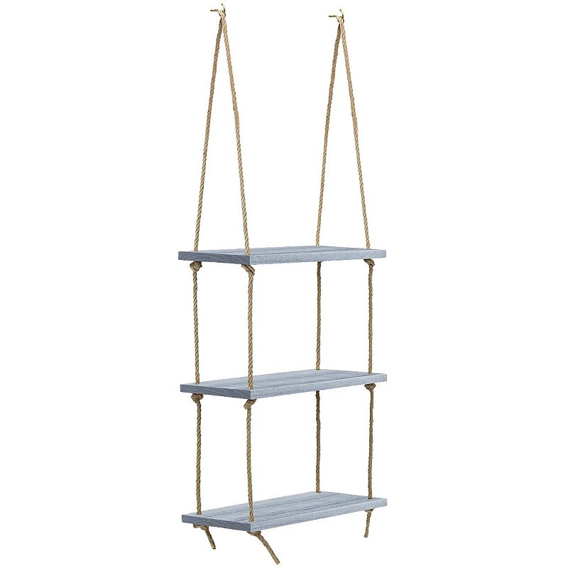 Sorbus 3-Tier Rustic Wood Swing Storage Shelves