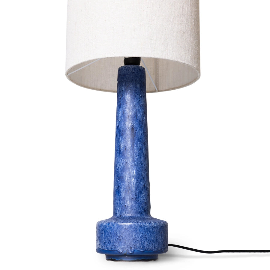 Retro stoneware table lamp - blue