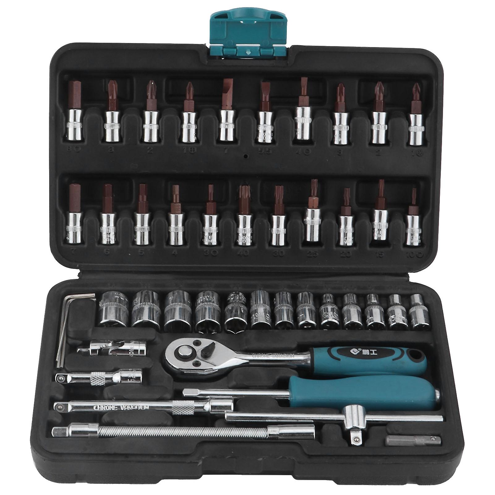 Spanner Socket Screwdriver Set Car Repair Ratchet Wrench Box Kit Hardware Tools 21834