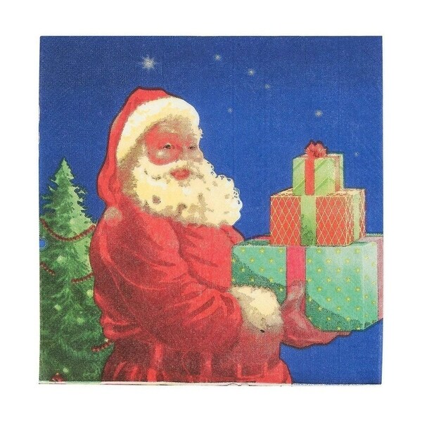 100PC Christmas Themed Disposable Paper Party Napkins Festive Santa Claus Print