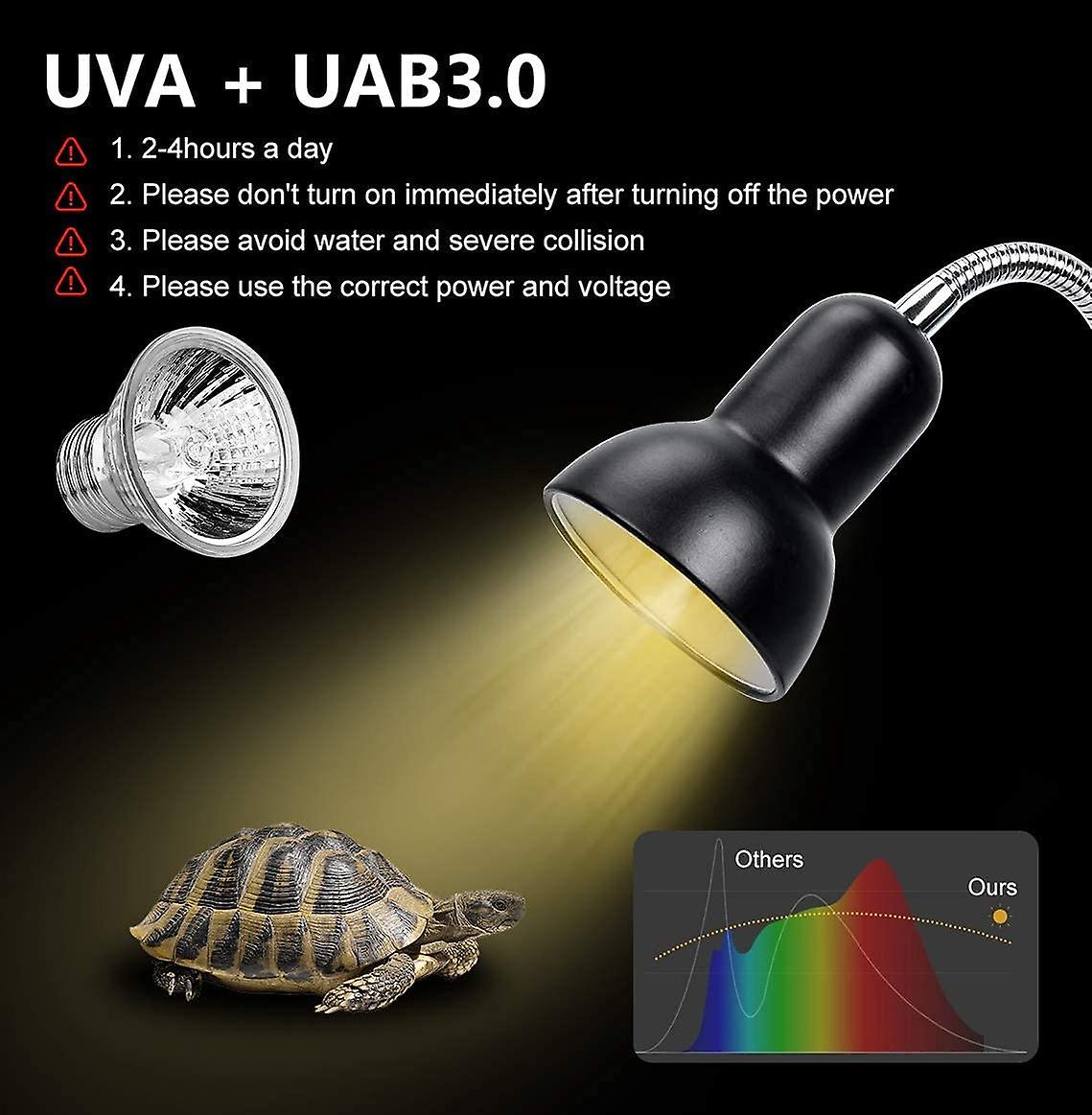 25w Uva Uvb Warming Lamp，for Reptiles Lizard Turtle Aquarium(bulb*3)