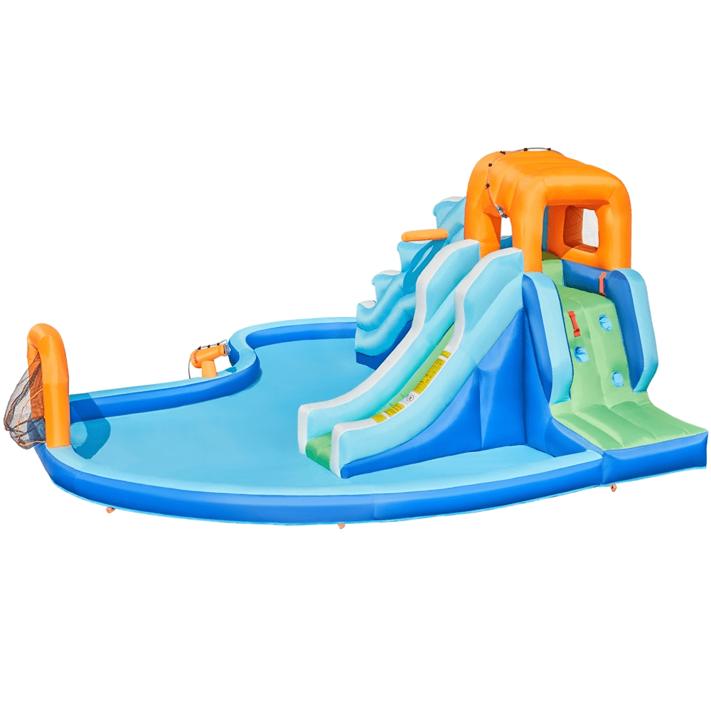 Yaheetech Dual Lane Inflatable Water Slide W/ Storage Bag & 650 W Blower, 20'L x 15'W x 7'H, Blue