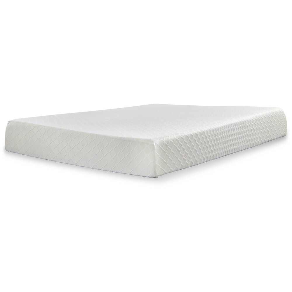 Signature Design by Ashley 10 Inch Chime Memory Foam Black/White 2 Piece Mattress Package
