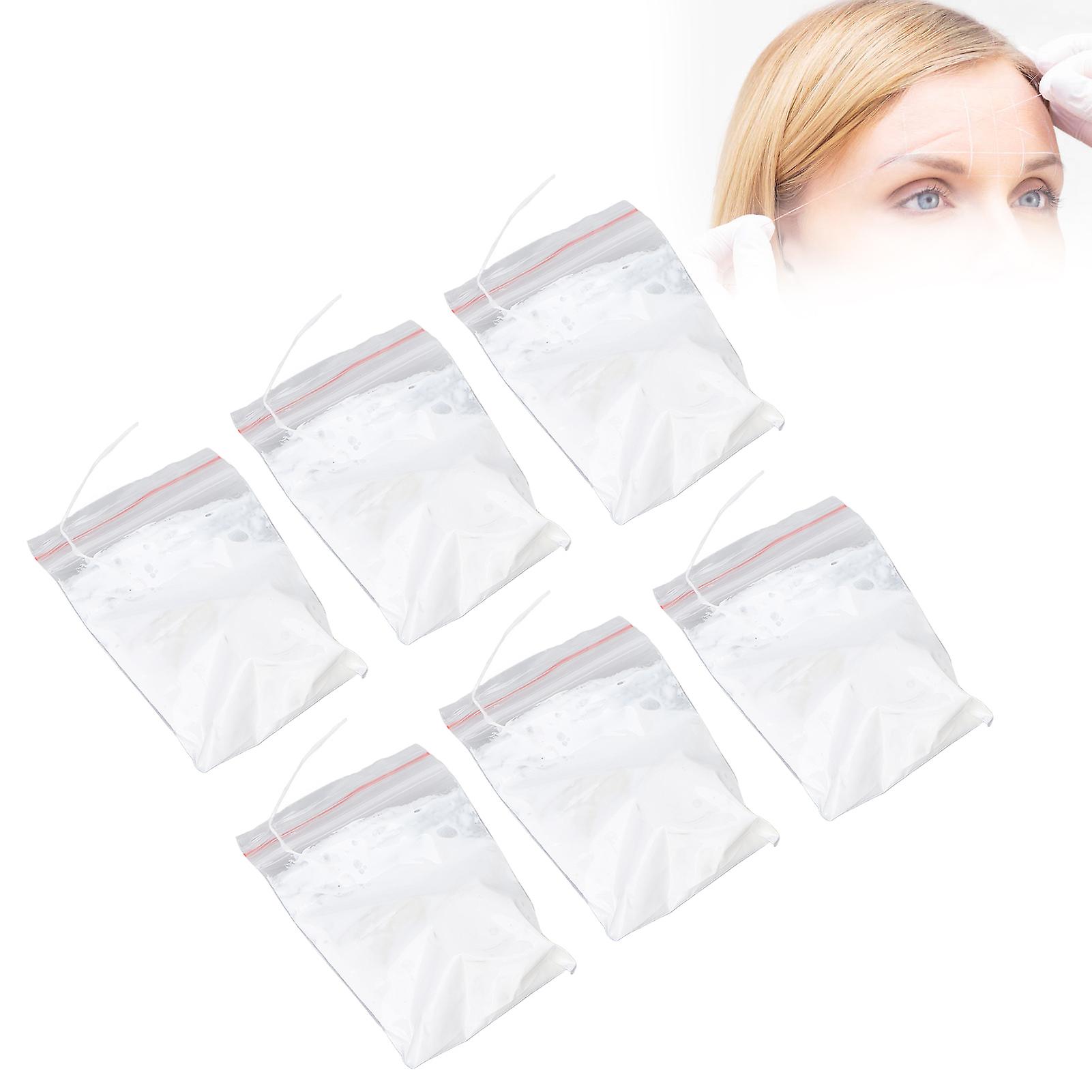 6pcs Eyebrow Mapping String Microblading Pre Inked Mapping Thread Eyebrow Measuring Threadwhite