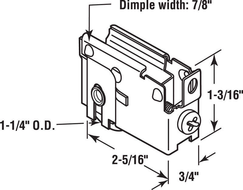 Prime-Line 1-1/4 in. D X 2.25 in. L Steel Roller Assembly 1 pk