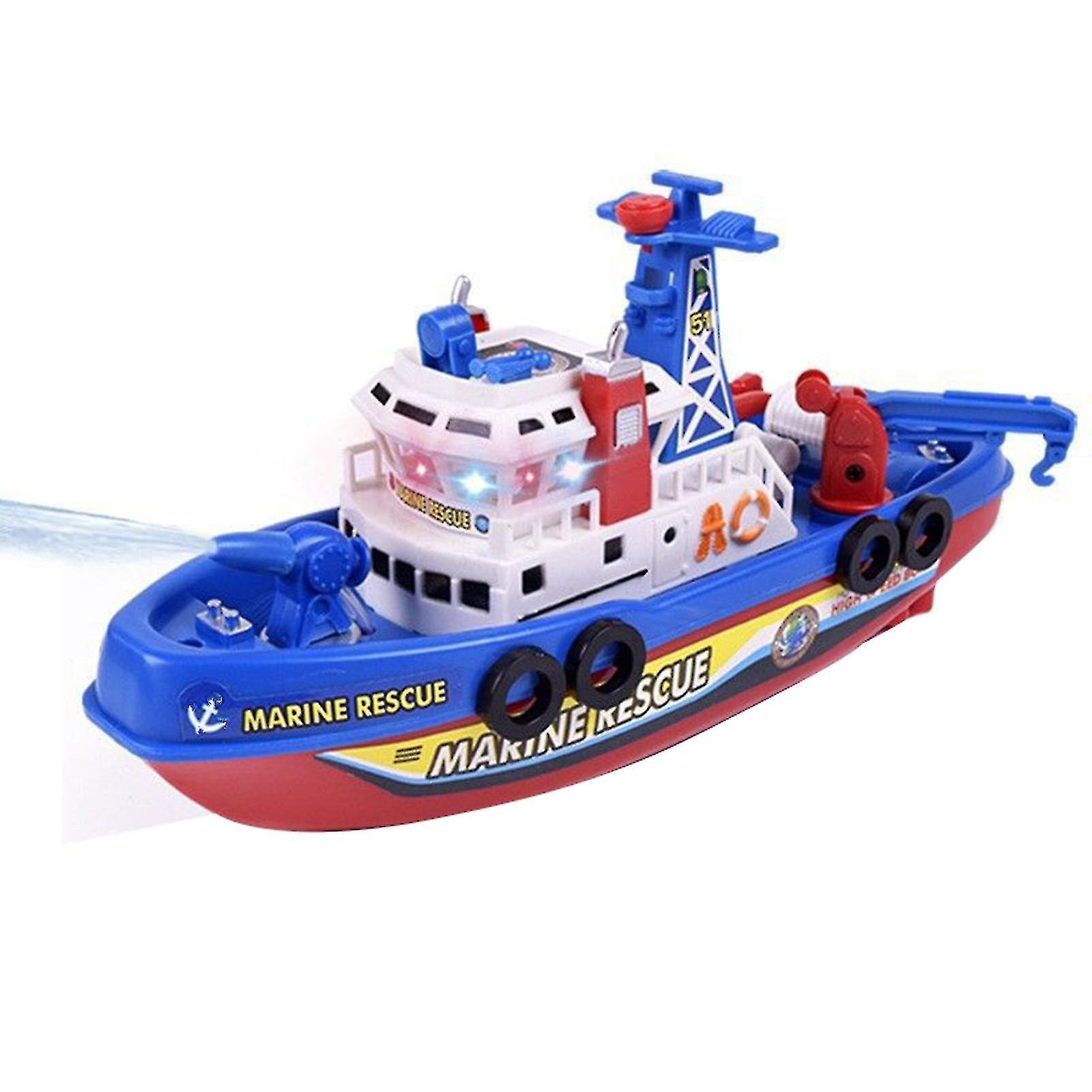 Children's Electric Fire Boats Creative Music Water Jet Model Toy Boats Electric Fire Baby Bath Toys Led Flashing Light Music Toy