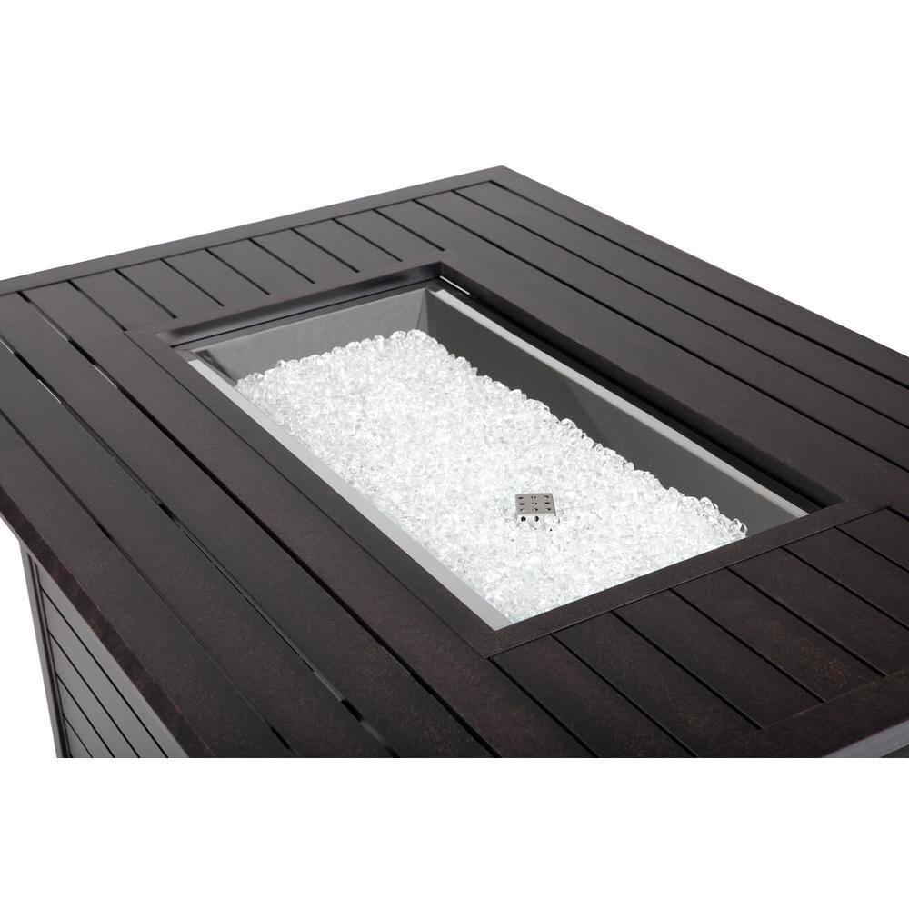 Fire Sense Longmont 49 in. x 35 in. Rectangular Extruded Aluminum LPG Fire Pit 61898