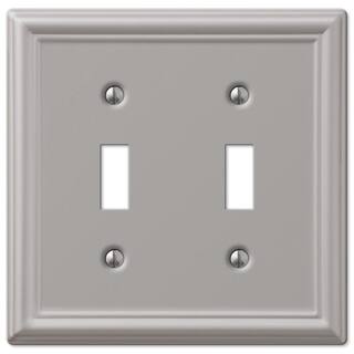 Hampton Bay Ascher 2 Gang Toggle and 1 Gang Rocker Steel Wall Plate Combo Pack - Brushed Nickel 149TTBNHB-RBNHB