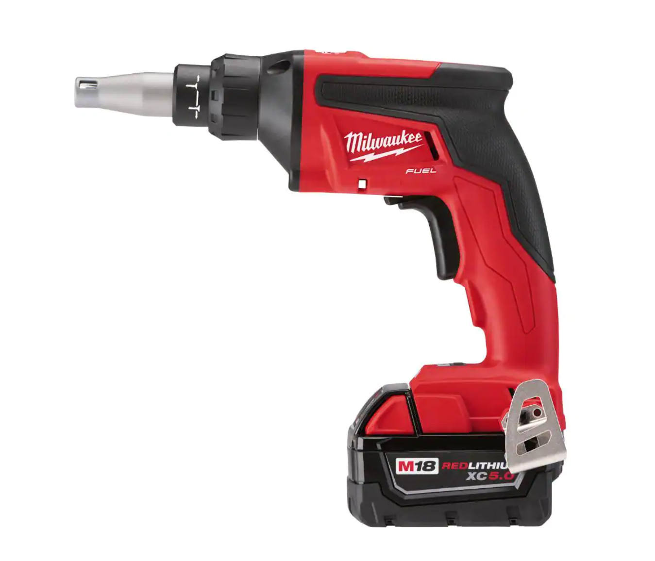 Milwaukee 2866-22 M18 FUEL 18V Lithium-Ion Brushless Cordless Drywall Screw Gun Kit with (2) 5.0Ah Batteries， Charger and Tool Bag