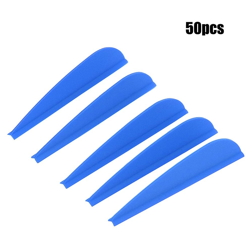 50pcs 1.75 Inch Rubber Universal Arrow Feather Archery Hunting Bow Equipment Diy Tool Accessoryblue