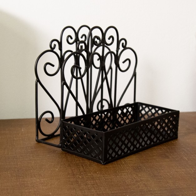 Park Designs Black Salt Pepper And Napkin Holder