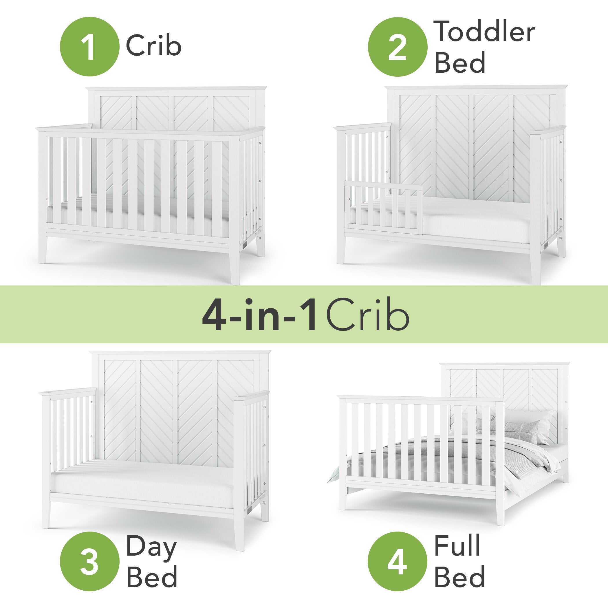 Child Craft 4-in-1 Baby Crib Atwood, Matte White