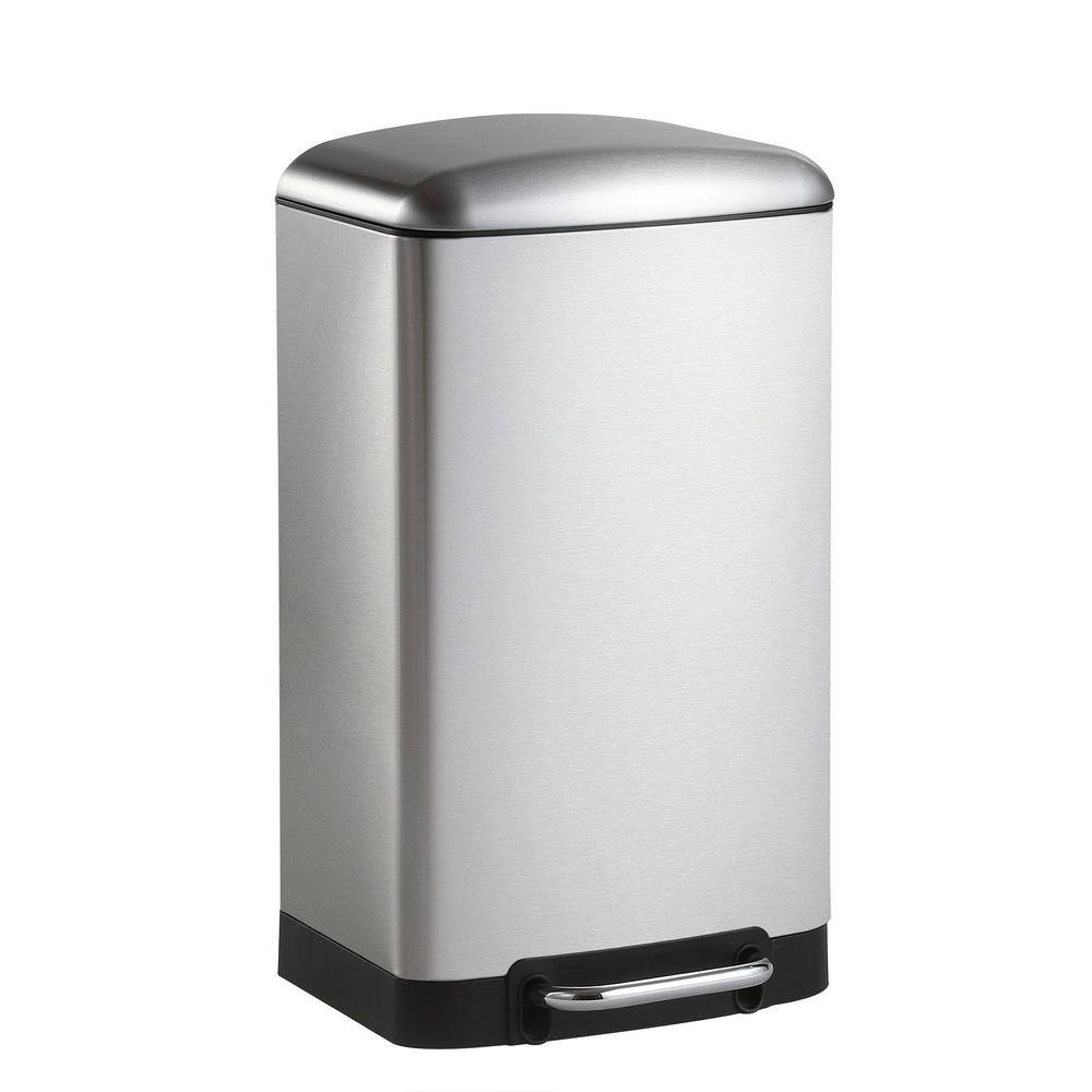 happimess Ashley 8 Gal. Rectangular Stinless Steel Trash Can with Soft-Close Lid and Mini Trash Can HPM1008A