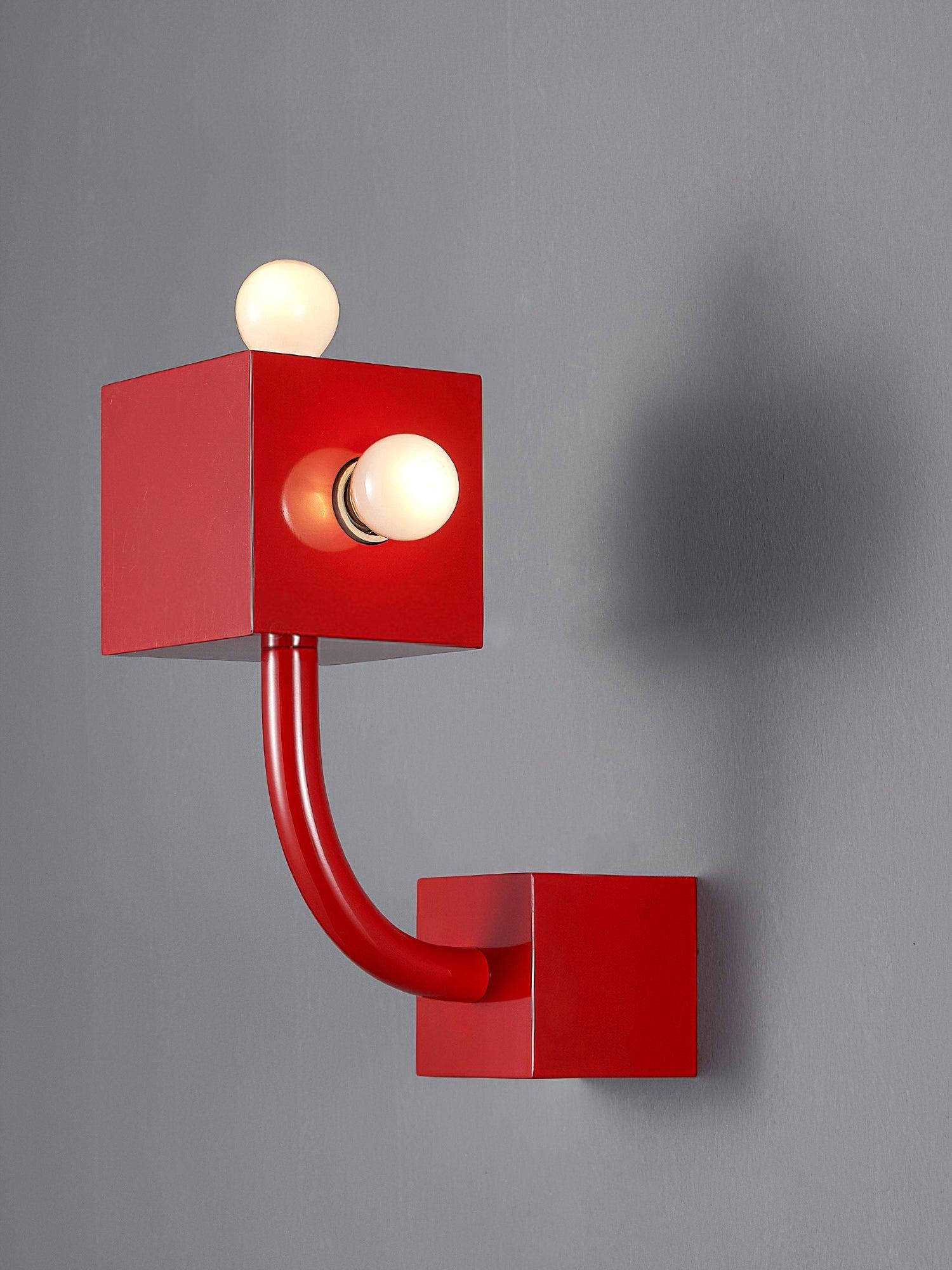 Red Cube Wall Lamp