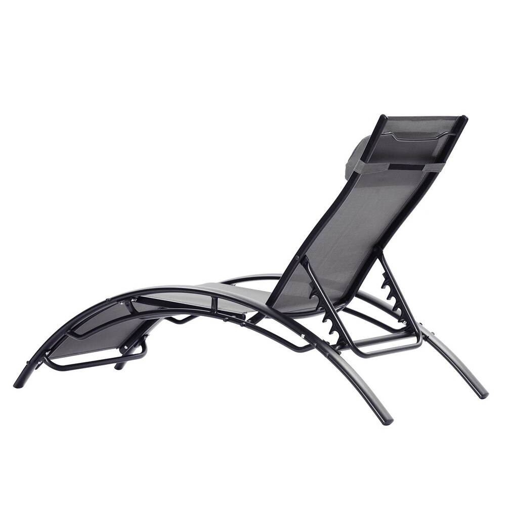 Merax 2PCS Set Chaise Lounges Outdoor Lounge Chair Lounger Recliner Chair