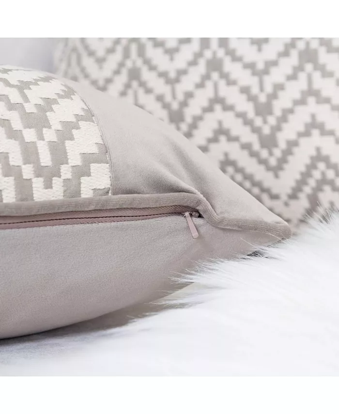 Homey Cozy Hannah Chevron Bow Throw Pillow