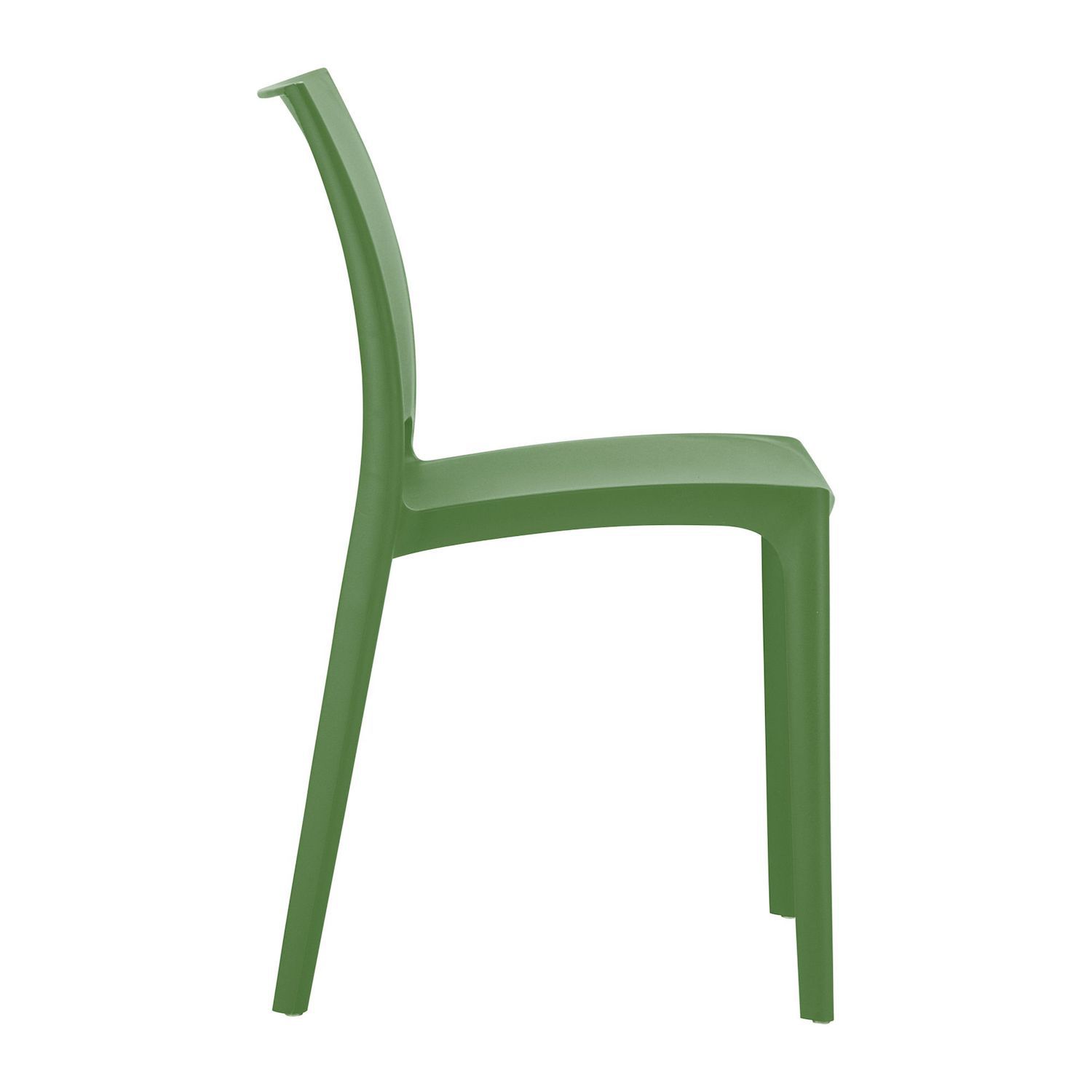 32 Olive Green Resin Solid Weather Resistant Outdoor Dining Chair