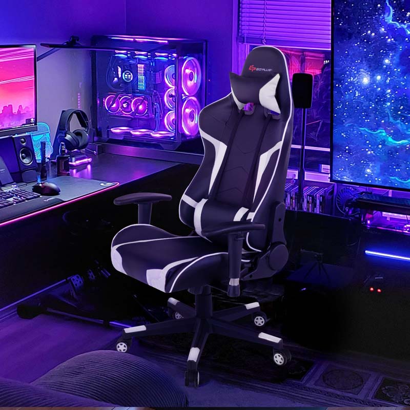 Ergonomic Swivel Massage Gaming Chair Recliner, E-Sport Gamer Racing Chair, Computer Office Chair with Headrest & Lumbar Support