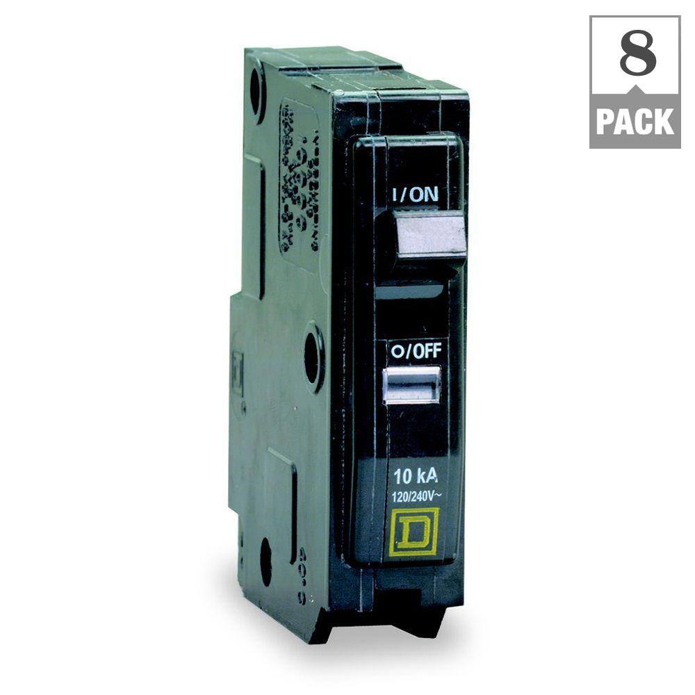 Square D QO 15 Amp Single-Pole Circuit Breaker (8-Pack) QO115CP8