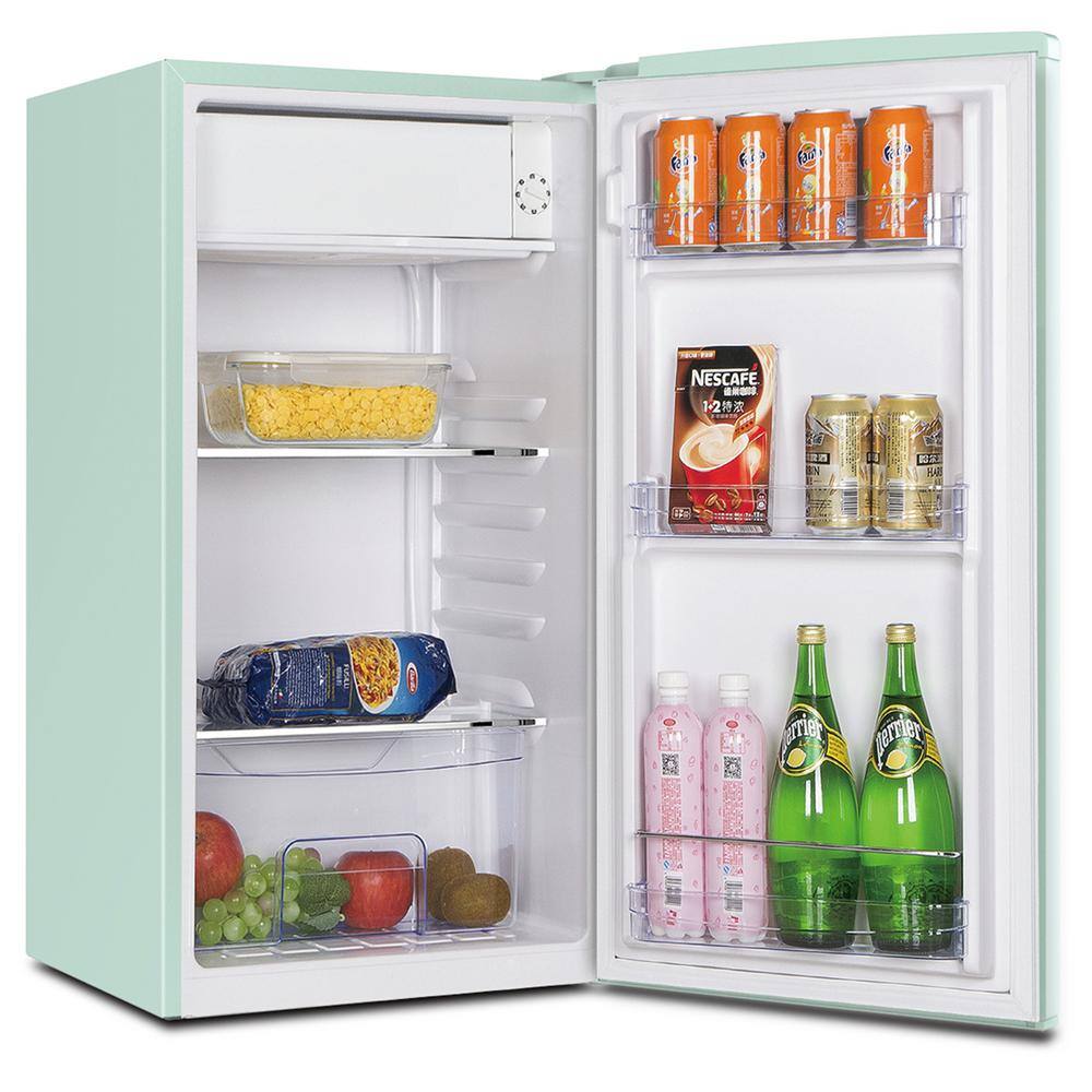 Avanti Retro Series 3.1 cu. ft. Compact Mini Fridge with Freezer in Seafoam Green RMRS31X7G-IS