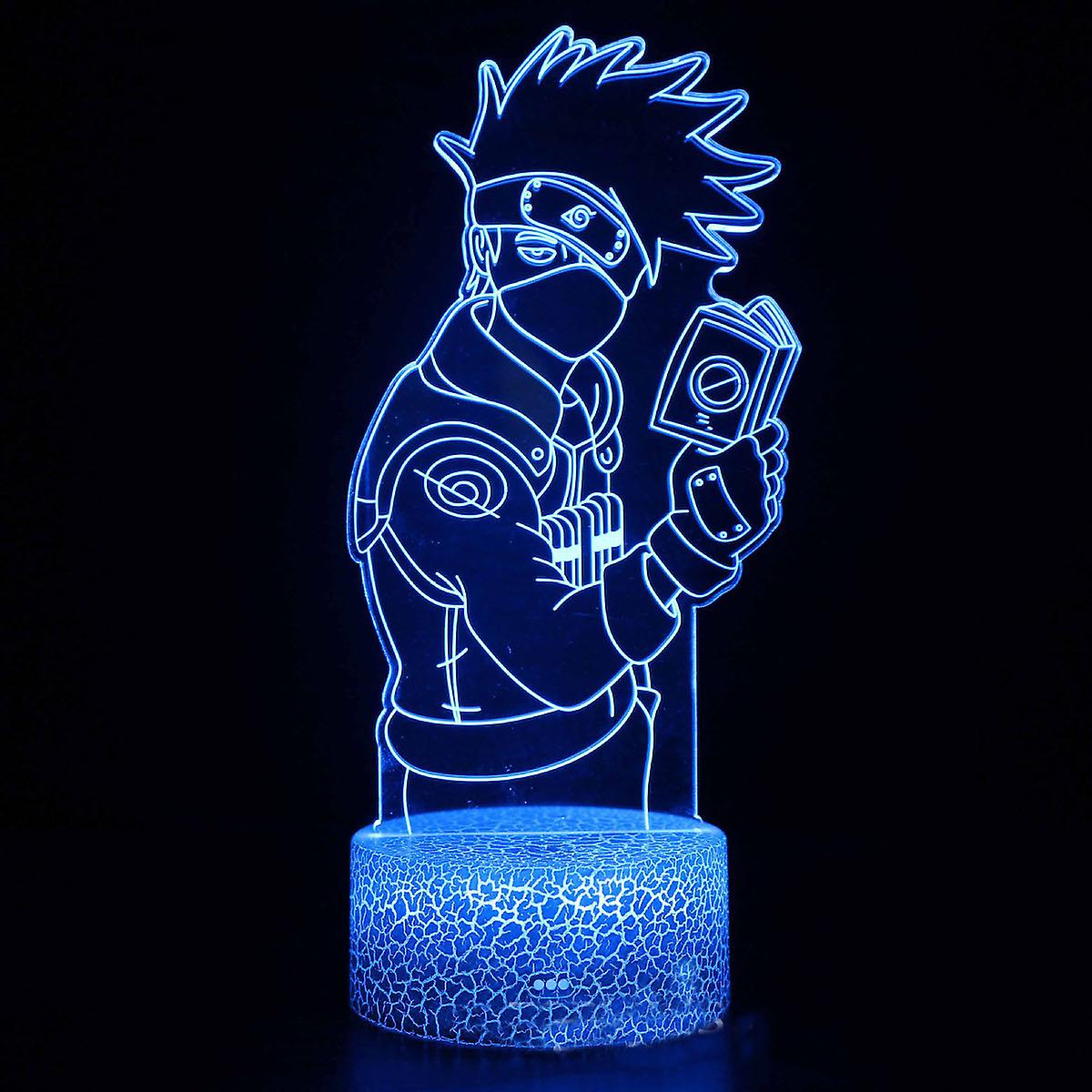 Hatake Kakashi Illusion Lamp 3d Night Light With 16 Color Change Remote Control，room Dcor