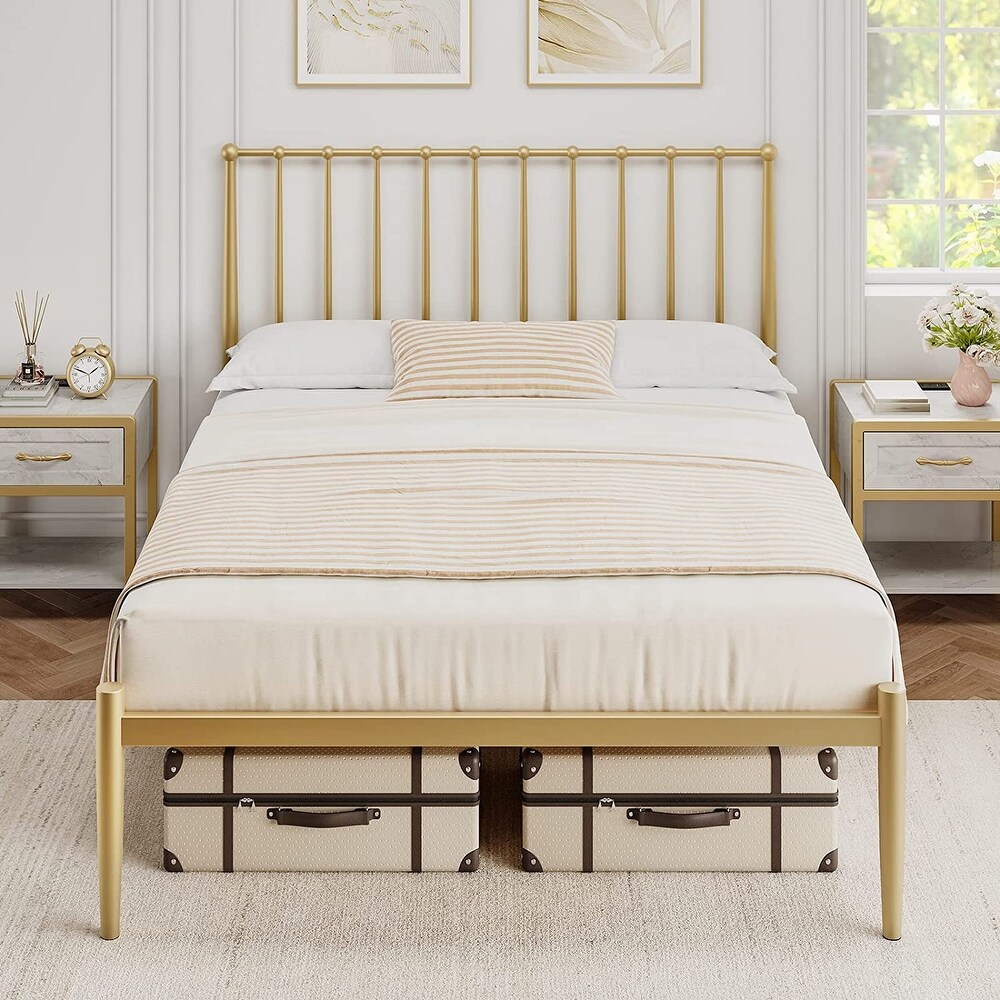 Queen Bed Frame Platform Bed with Headboard 14 Inches with Storage