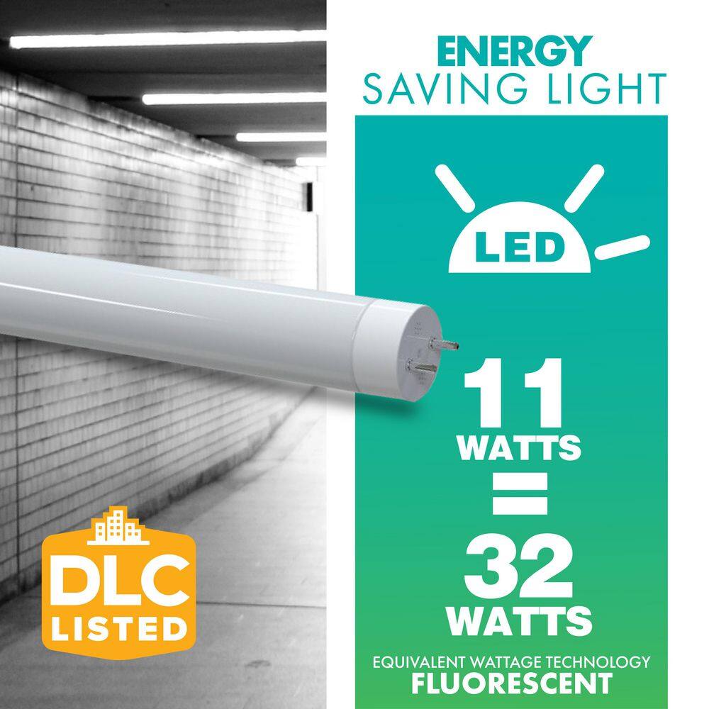 Simply Conserve 11-Watt32-Watt Equivalent 4 ft. Linear T8 Type A LED Tube Light Bulb Daylight 5000K 25-pack L11T8G50A-25