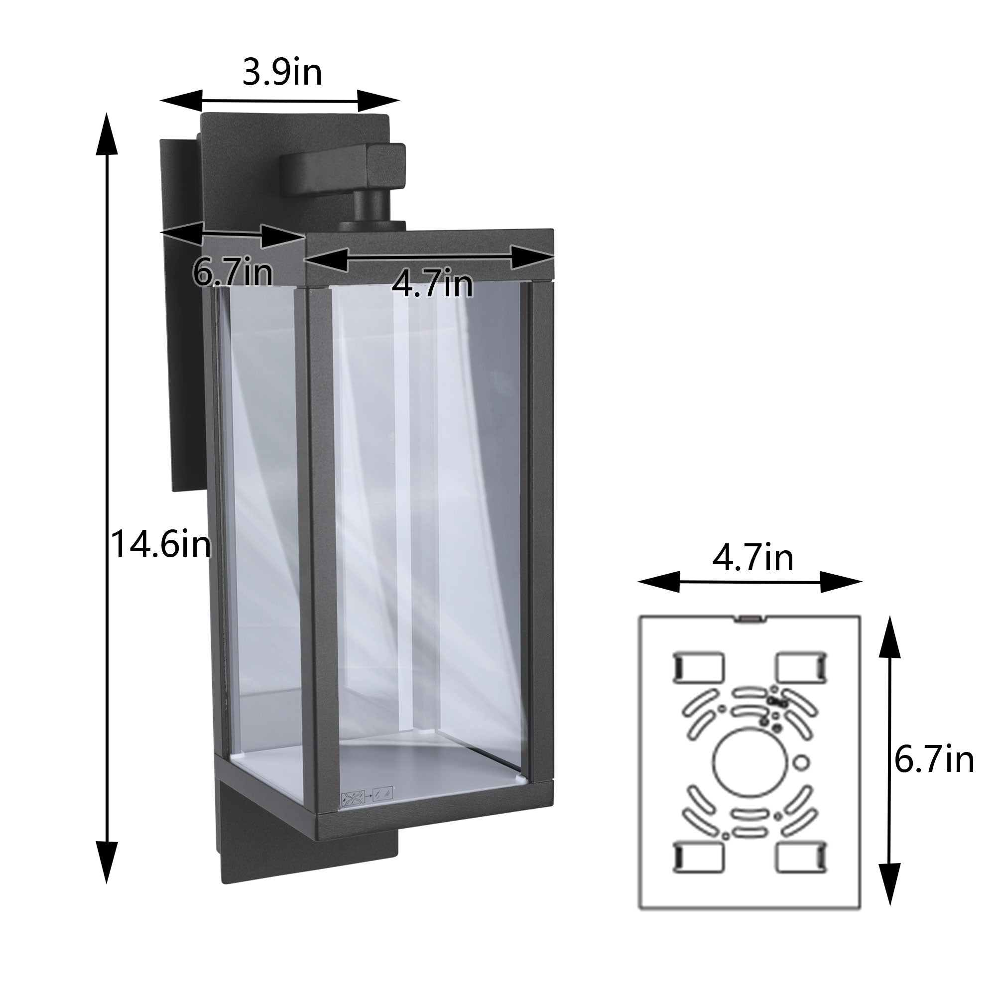 Dusk to Dawn Outdoor Wall Lantern LED Integrated Exterior Light Fixture with photocell and Glass for Porch Entryway Garden