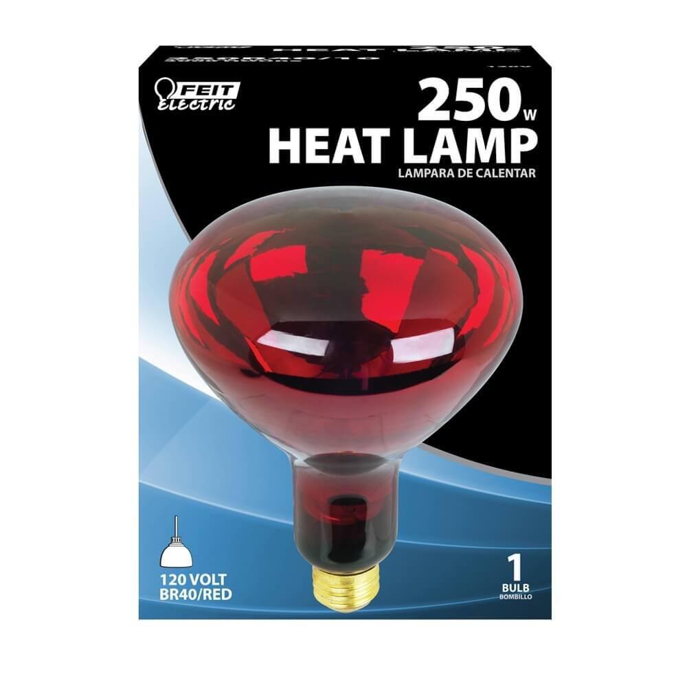 Feit Electric BR40 250-Watt 120-Volt Incandescent Red Heat Lamp Light Bulb 250R4010