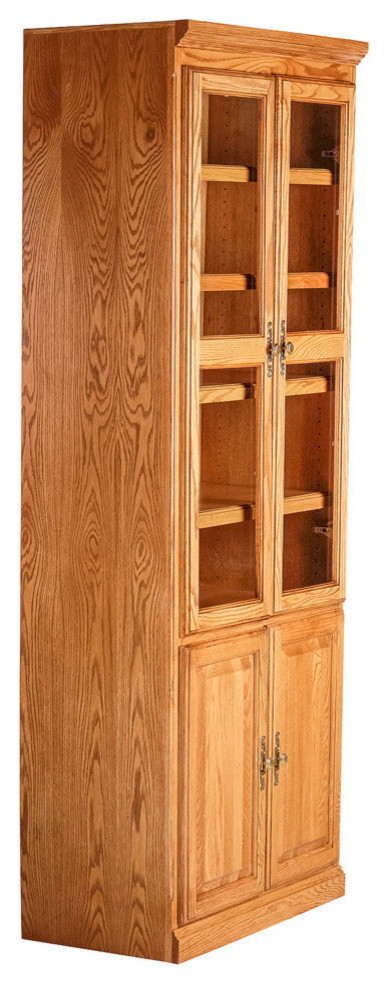 Traditional Oak Bookcase With Doors   Traditional   Bookcases   by Oak Arizona  Houzz