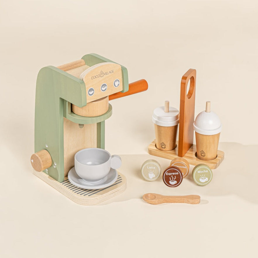 Wooden Coffee Maker Set - Seafoam & Tera by Coco Village