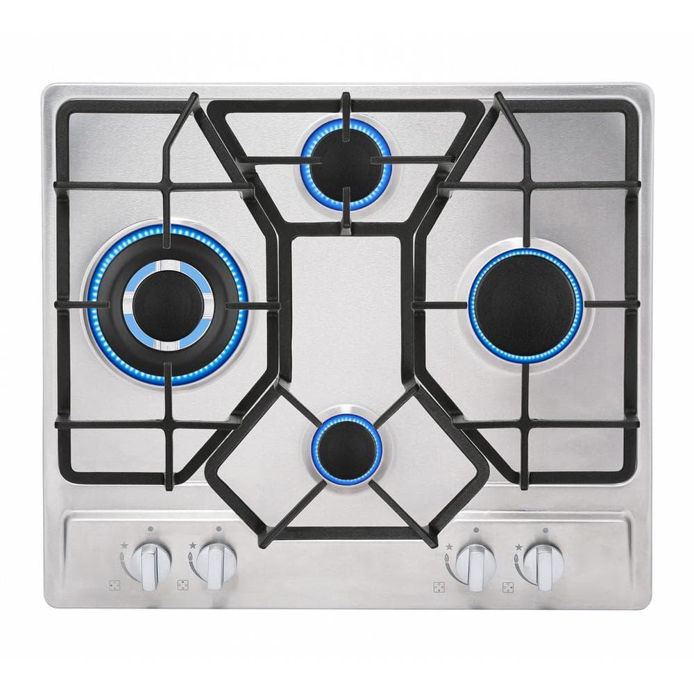 Empava Builtin 24 in Gas Cooktop  4 Sealed Burners Cook Tops in Stainless Steel