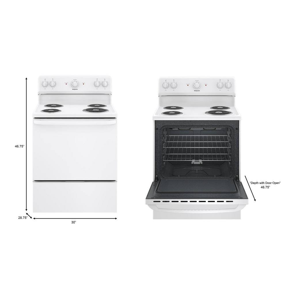 Hotpoint 30 in. 5.0 cu. ft. Electric Range in White RBS160DMWW